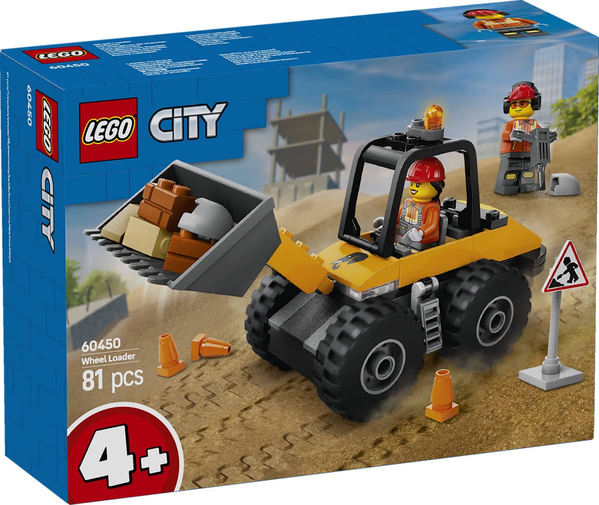 Excavatrice de bulldozer jaune de Lego City - 60450