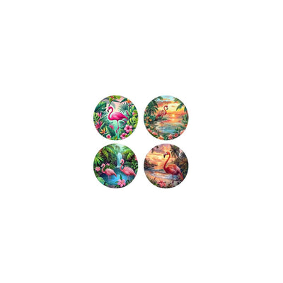 Dessous de verre flamant rose ø10,3cm lot de 4 pcs