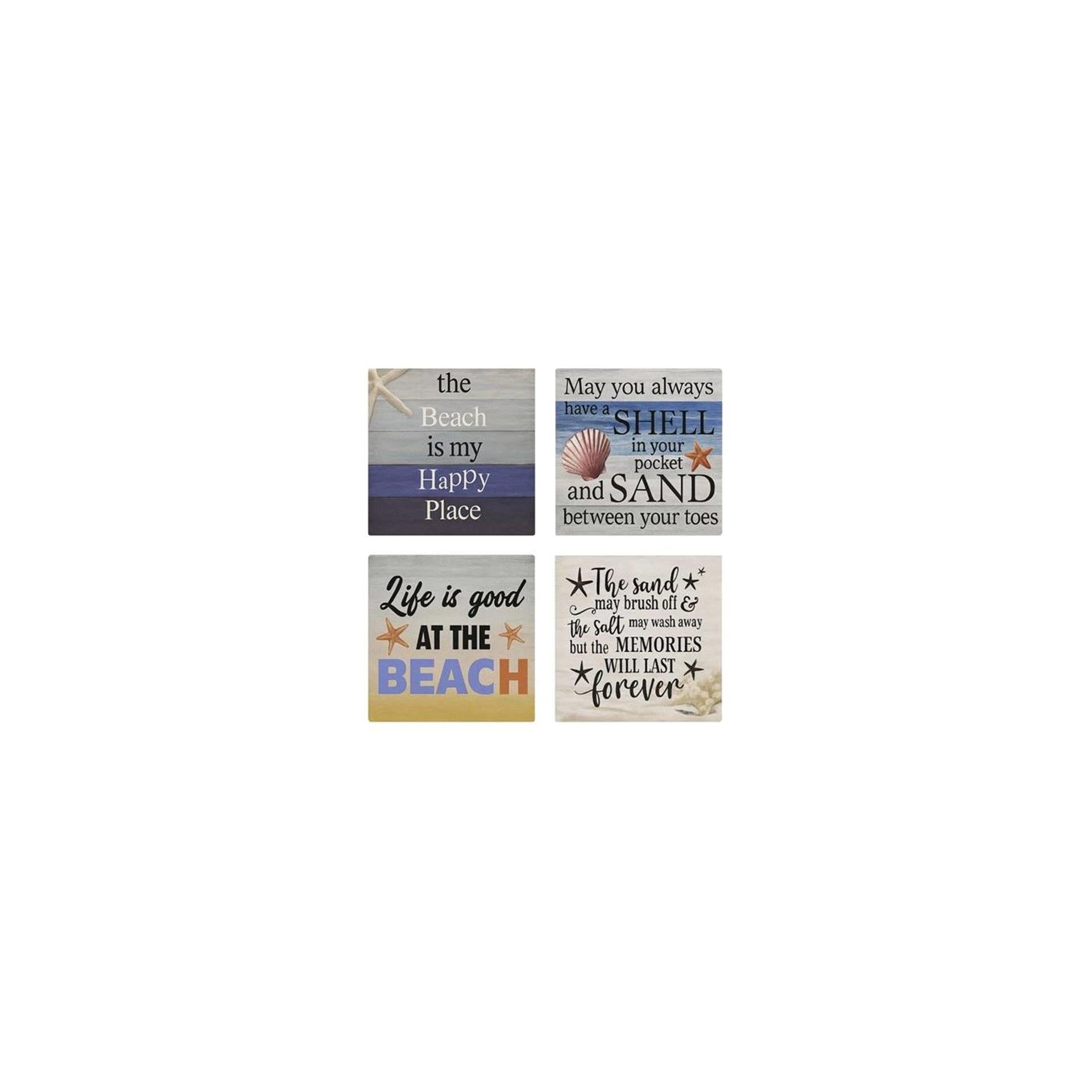 Sous-verres plage lot de 4 pièces