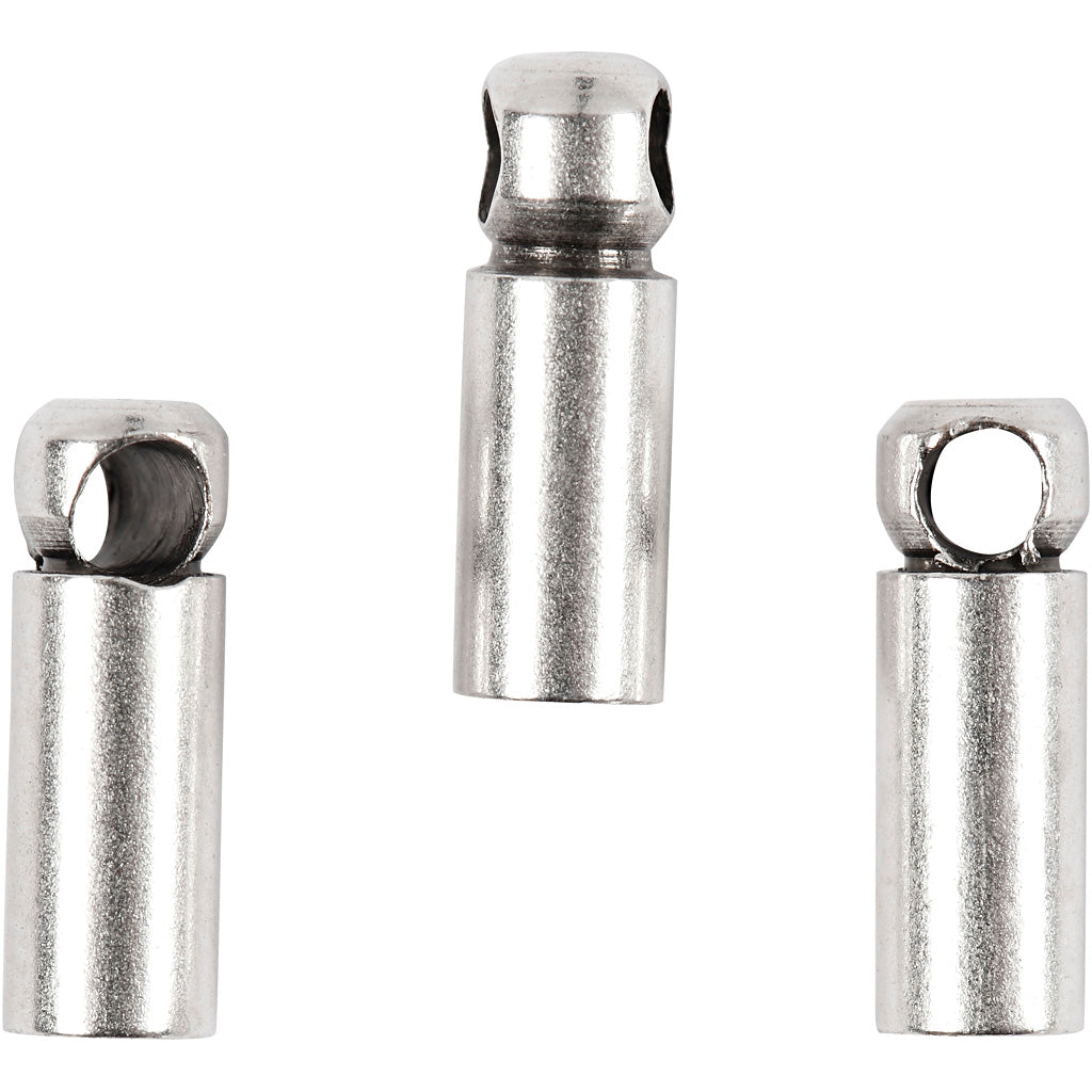 Embouts Creativ company, l: 8 mm, d 2 mm, argentés, 10 pièces 1 boîte