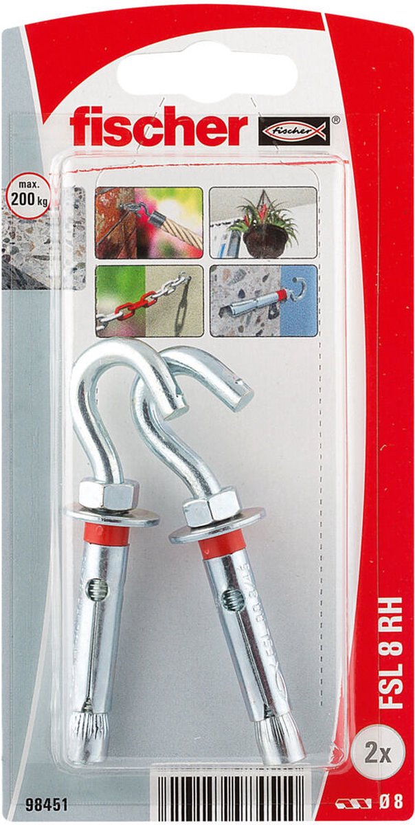 Fischer 98451, ancre à coin, béton, 8 mm, 2 pièce(s), blister