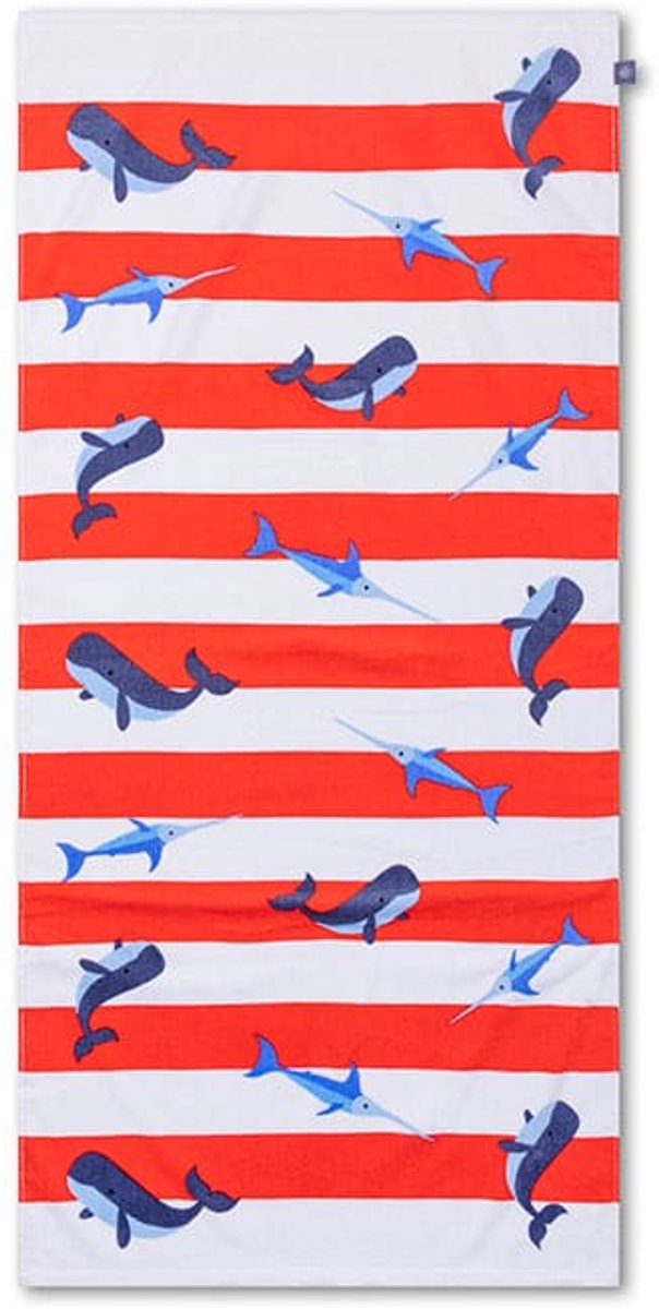 Rayures océaniques | serviette de plage en coton