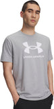 Under Armour UA Sportstyle Logo Update SS-Gry Chemise de sport pour hommes - Steel Light Heather - Blanc