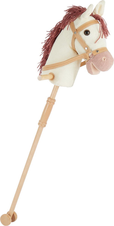 Bieco hobby horse gingembre - cheval blanc sur bâton avec roues - 2+ ans - 74000192