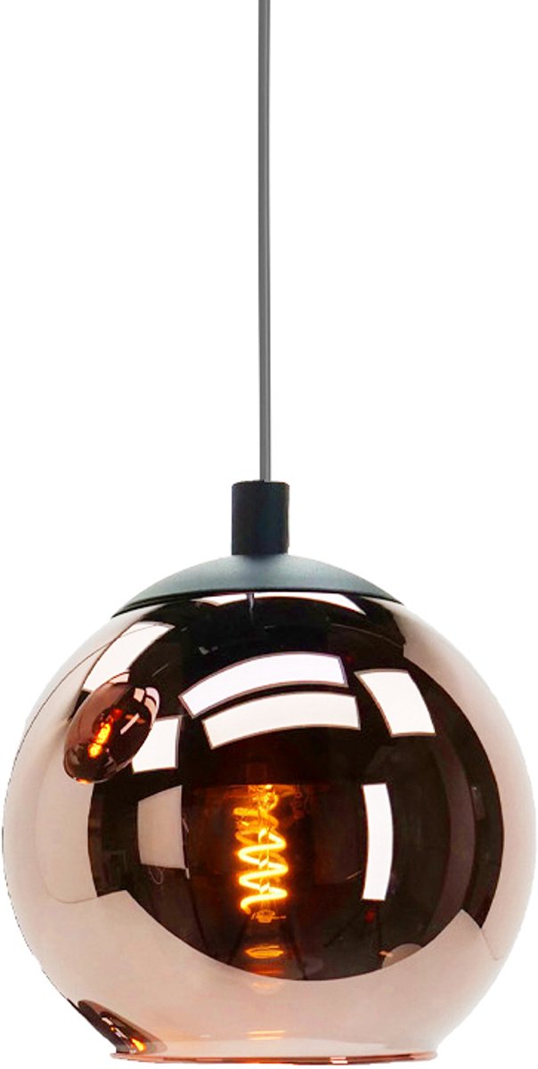 Lampe à suspension Eglo centara - e27 - ø 20 cm - verre cuivré