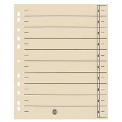Intercalaires niceday 1-10 180 g m2 a4 chamois extra large