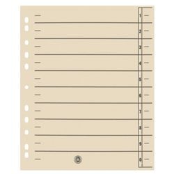 Intercalaires niceday 1-10 230 g m2 a4 chamois extra large