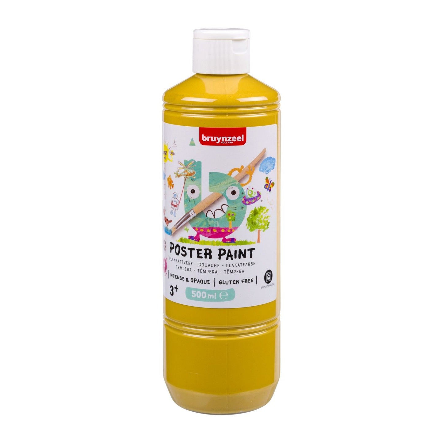 Bruynzeel • peinture gouache pour affiches 500ml ocre jaune