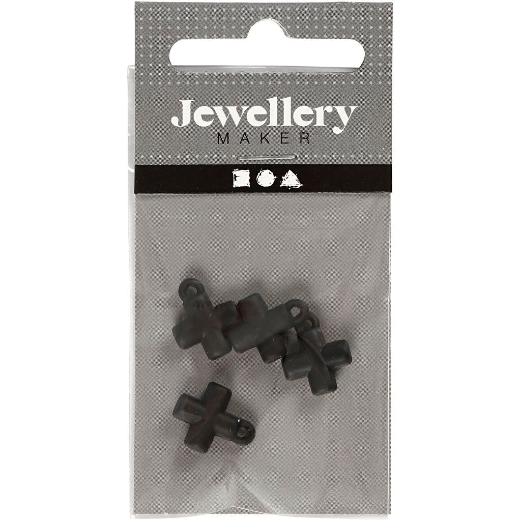 Croix d'entreprise Creativ, taille 10x10 mm, diamètre de trou 1,5 mm, noir, 4 pièces 1 boîte