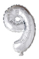 Ballon aluminium Globos numéro '9' argent 40cm