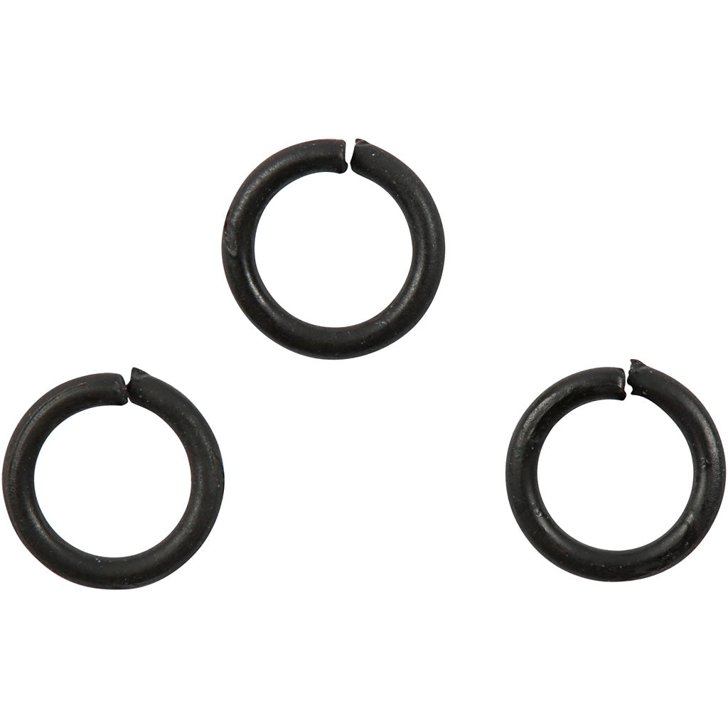 Bagues Creativ company, taille 7 mm, épaisseur 1 mm, noires, 50 pièces 1 boîte