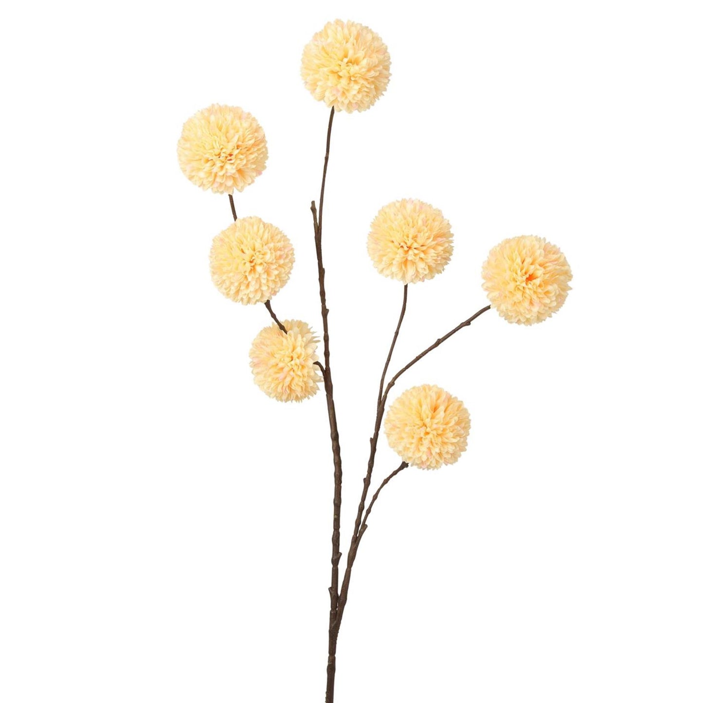 Roberts collection pompon fleur artificielle 98cm jaune tendre