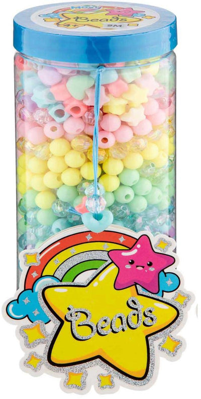 Groupe d'artisanat créatif perles de couleur arc-en-ciel en pot