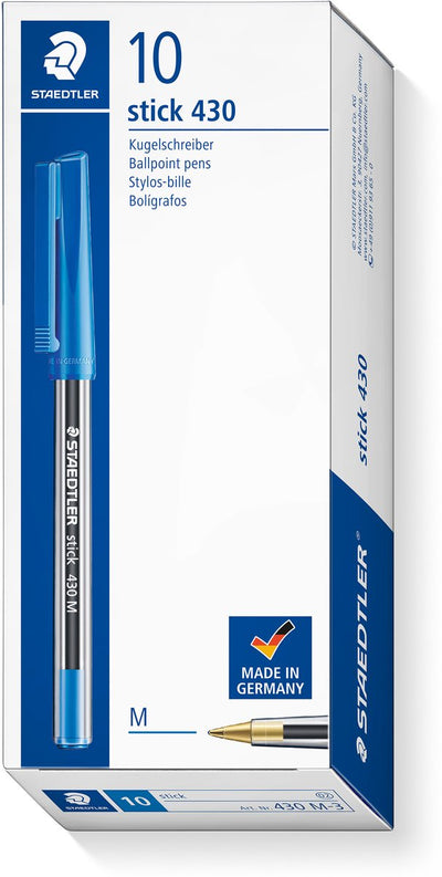 Staedtler stylo à bille 430 moyen bleu boîte 10 pièces