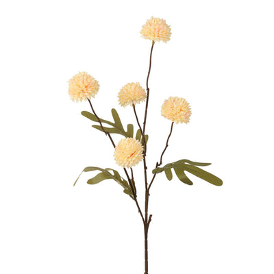Roberts collection pompon fleur artificielle 52cm jaune tendre