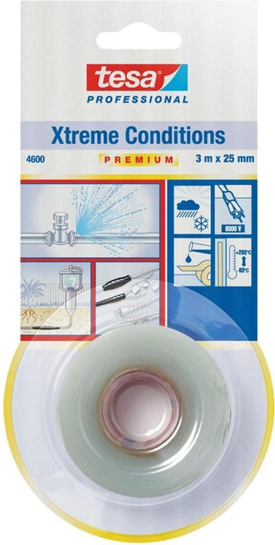 Tesa premium 04600-00000-00 ruban d'étanchéité professionnel conditions extrêmes transparent (L x l) 3 m x 25 mm 1 pièce (