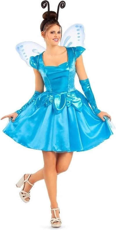 Mom funcompany blauw feeã«n kostuum vlinder - maat m l