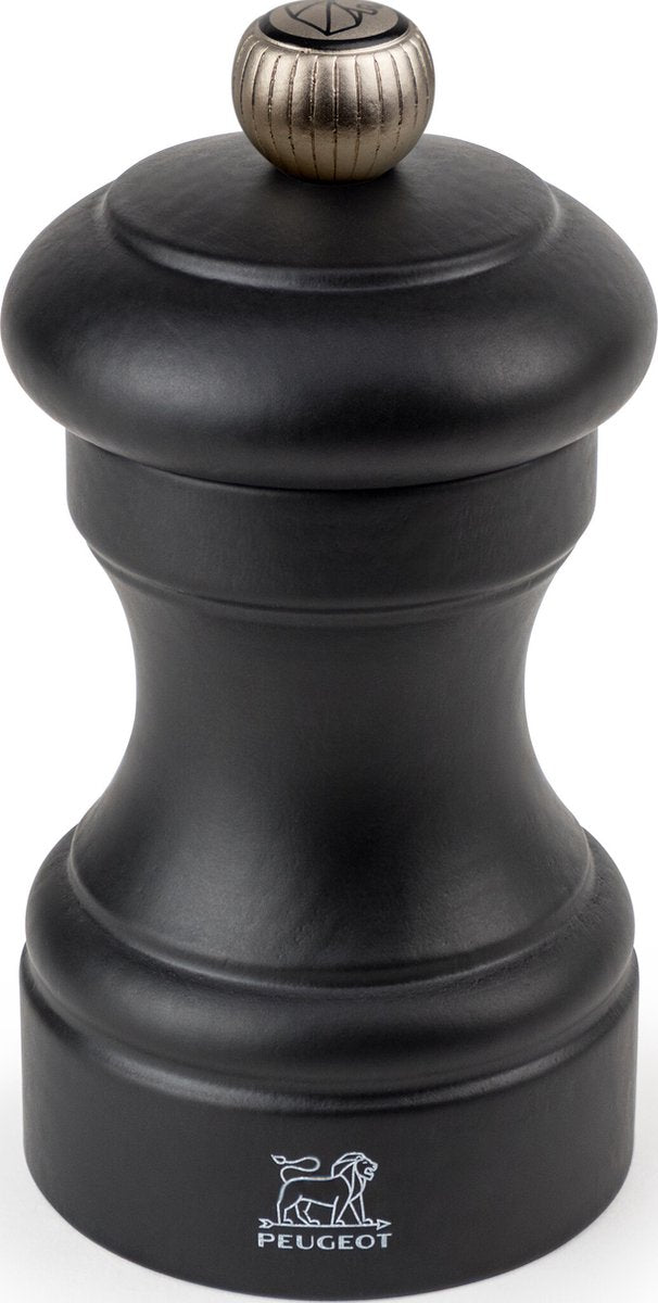 Moulin à poivre bistro Peugeot 10 cm - noir mat - bois de hêtre