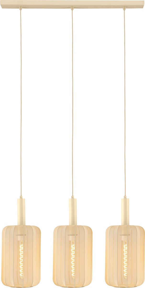 Lucide corina - suspension - 3xe27 - beige - japandi
