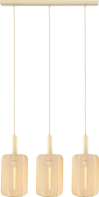 Lucide corina - suspension - 3xe27 - beige - japandi