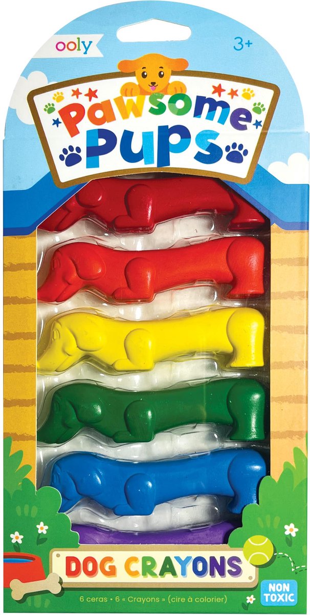 Ooly - Pawsome Pups - 6 crayons de couleur chien teckel