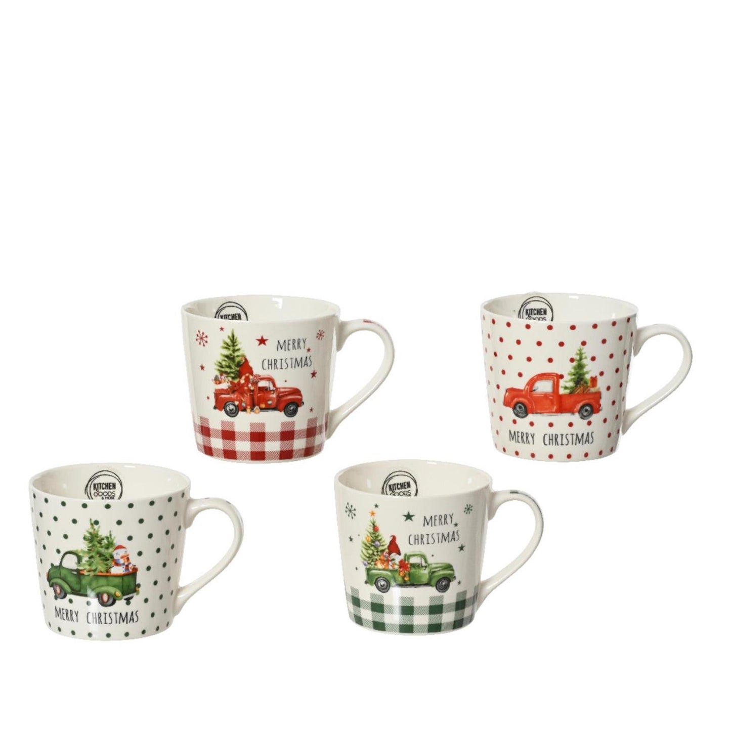 Mug de Noël Decoris en porcelaine ø9,8xh8,8cm