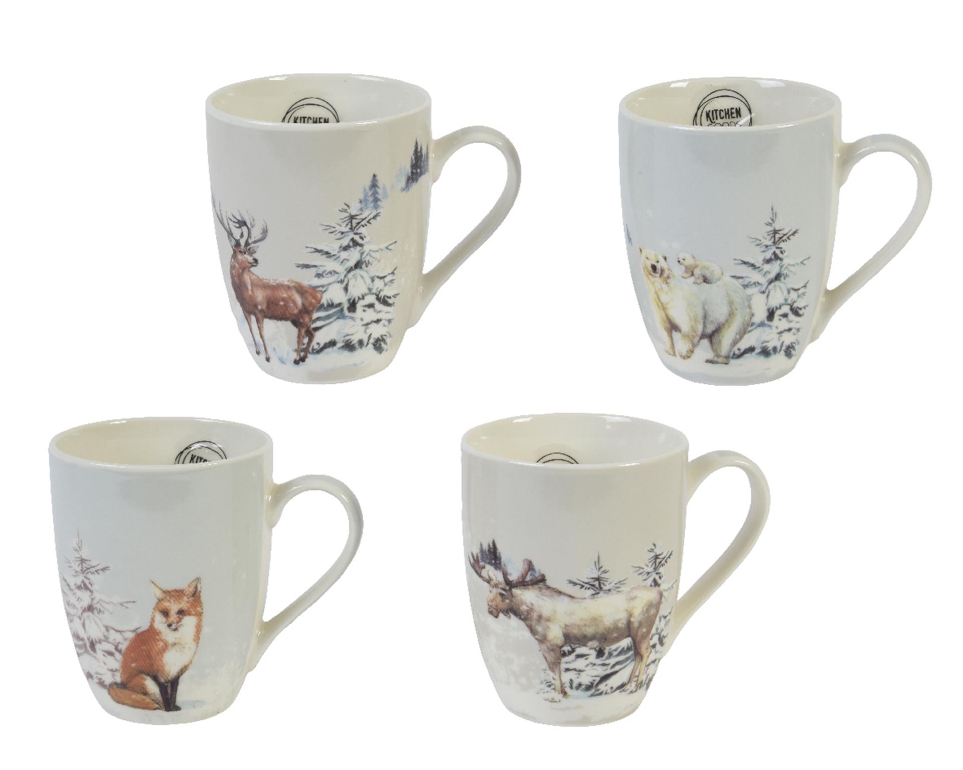 Decoris Mug de Noël en porcelaine avec image d'animal