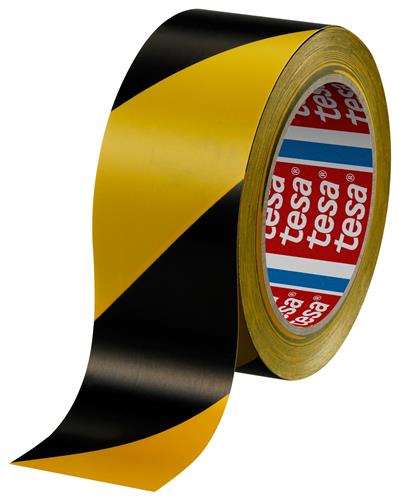 Ruban Tesa noir jaune 50mm 33mtr
