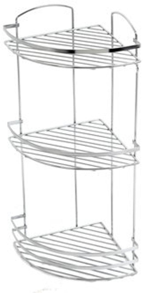 Support de douche solide Plieger - étagère d'angle - 3 niveaux - modèle filaire - chrome