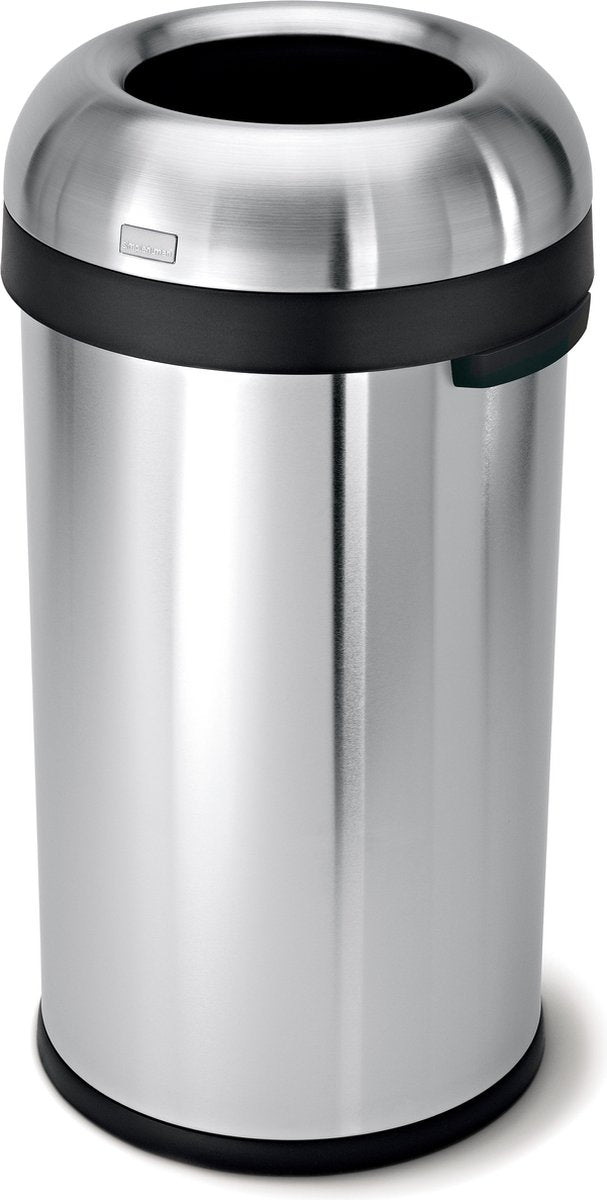 Poubelle ouverte Simplehuman - 60 litres - ronde - acier inoxydable brossé épais
