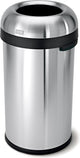 Poubelle ouverte Simplehuman - 60 litres - ronde - acier inoxydable brossé épais