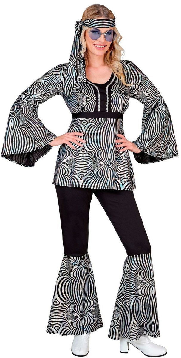 Widmann costume groovy années 70 disco argent xxl femme
