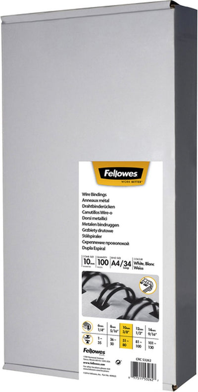 Peignes à reliure métallique Fellowes 53262 peigne blanc