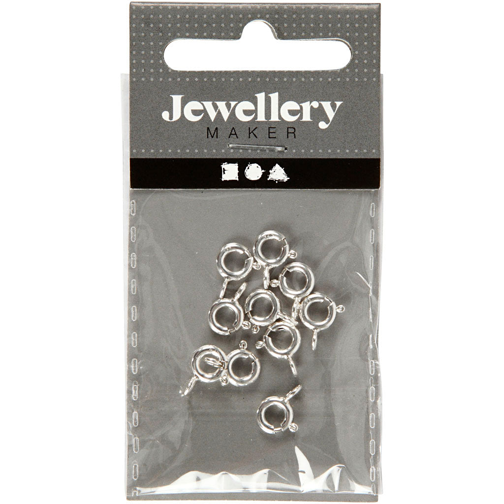 Fermoir à ressort Creativ company, d 6 mm, argent, 10 pièces 1 boîte
