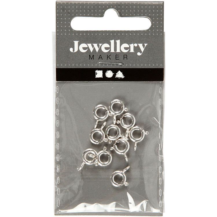 Fermoir à ressort Creativ company, d 6 mm, argent, 10 pièces 1 boîte
