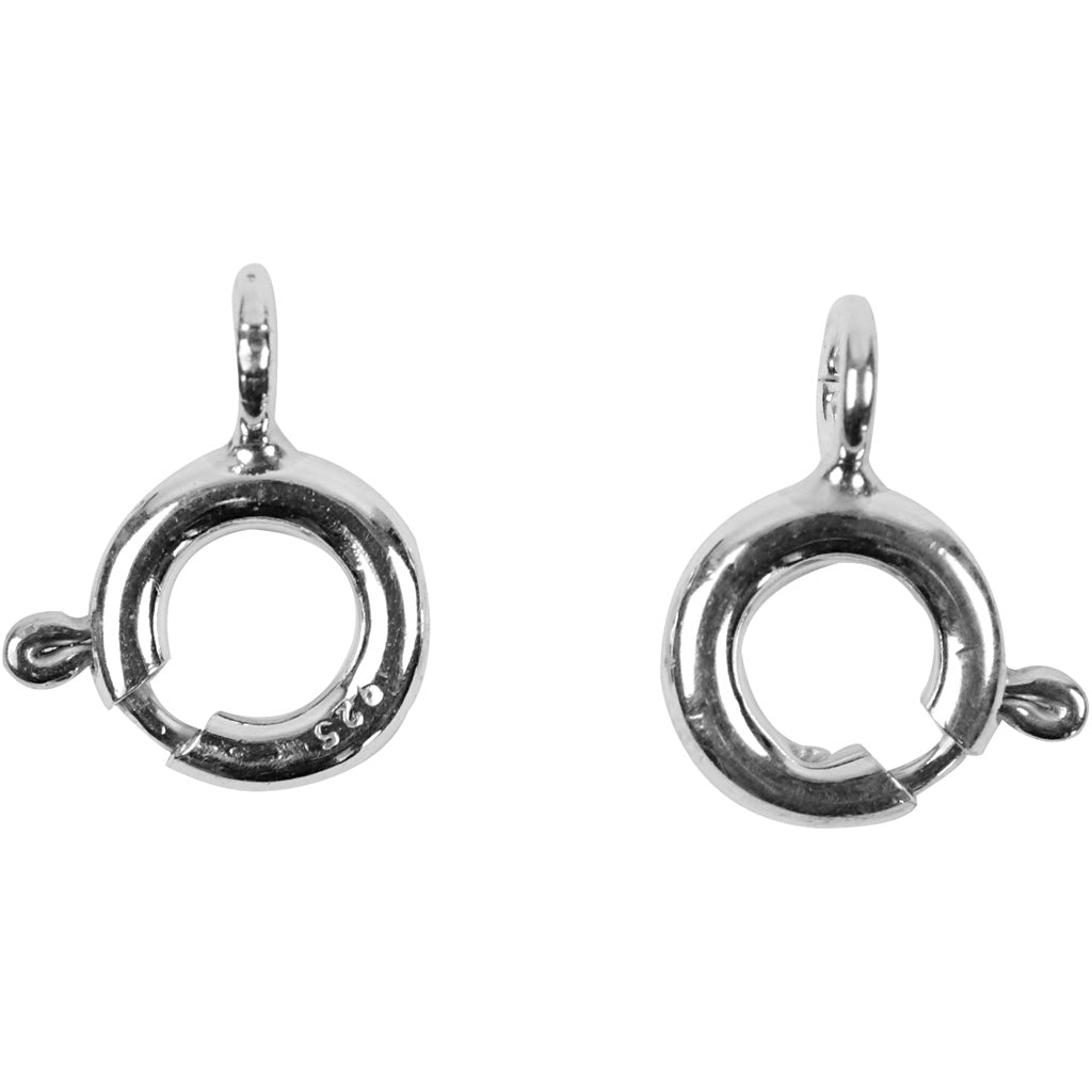 Fermoir à ressort Creativ company, d 6 mm, argent, 10 pièces 1 boîte