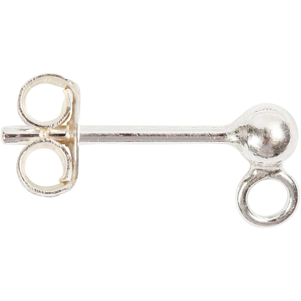 Creativ Company Oorsteker, L: 13 mm, argent, 10 pièces 1 boîte