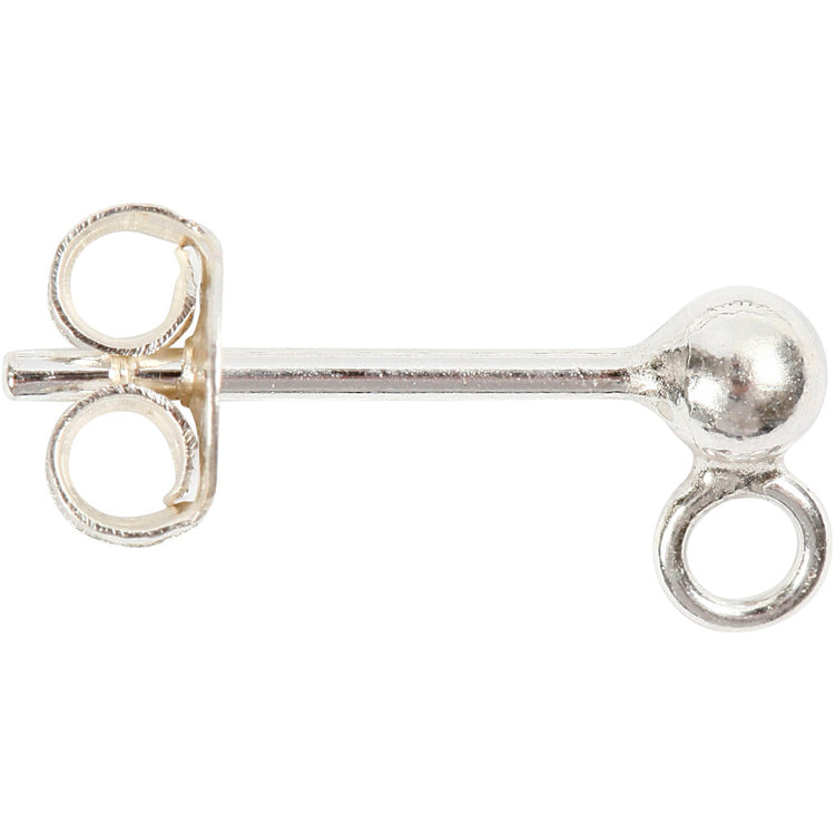 Creativ Company Oorsteker, L: 13 mm, argent, 10 pièces 1 boîte