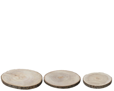 Plaque de base en bois Decoris dia37cm 3 pièces