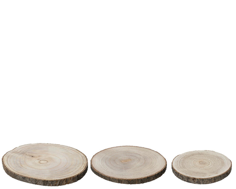 Plaque de base en bois Decoris dia37cm 3 pièces
