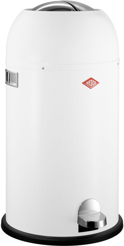 Poubelle Wesco kickmaster | poubelle à pédale | 33 litres | métal - blanc | poubelle - fabriquée en Allemagne