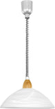 Eglo seigneur 2 - suspension - 1 lumière - ø360mm. - argent, nickel mat, hêtre - blanc