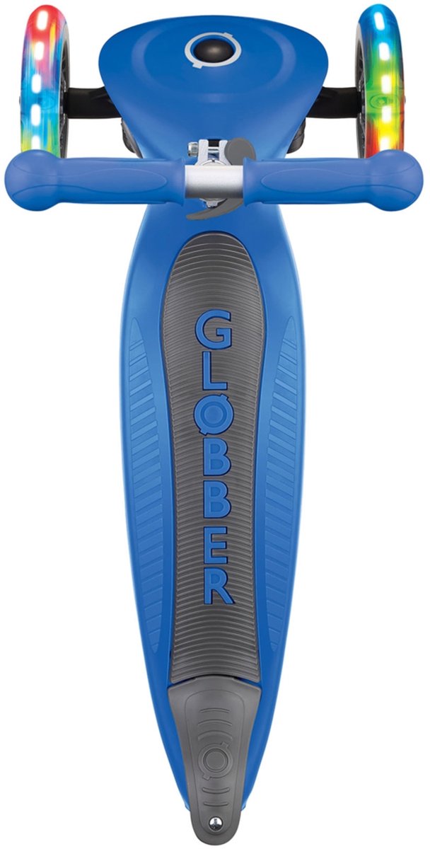 Trottinette lumineuse pliable Globber Primo à 3 roues en bleu