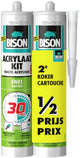 Kit acrylique Bison rapide 30 minutes tube blanc 2x 300 ml
