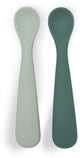 Jollein cuillère bébé - couverts bébé silicone - nuances jade - 2 pièces