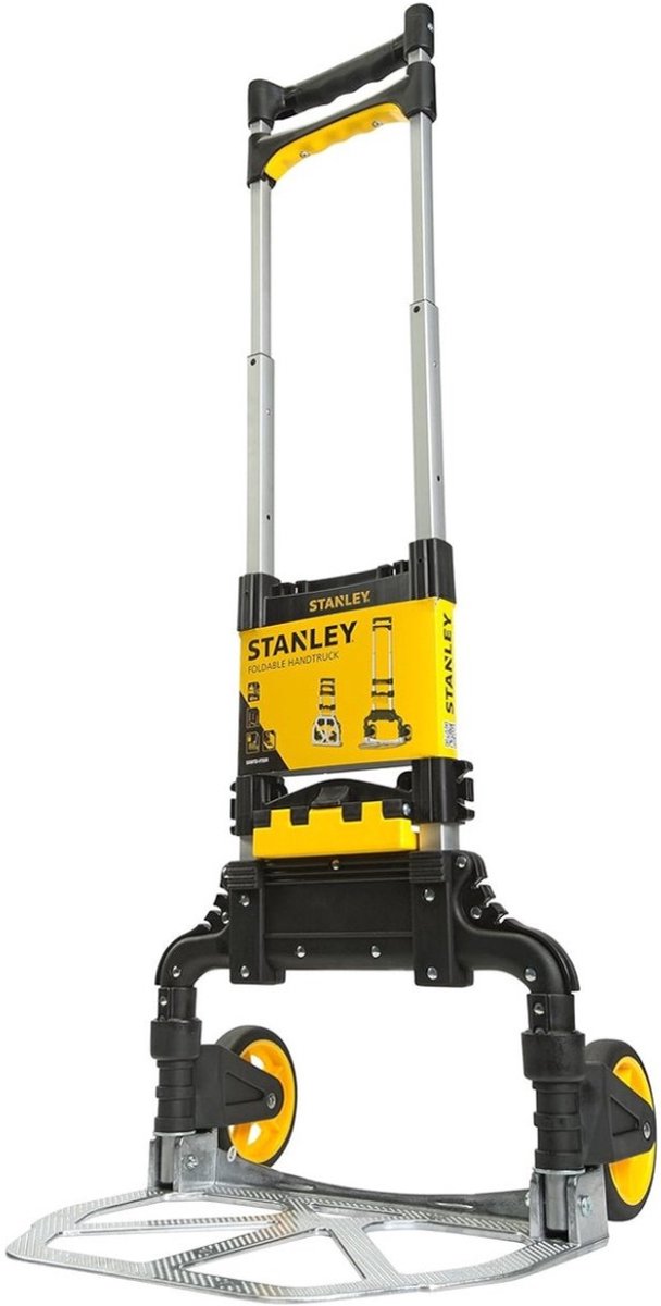 Diable pliable Stanley sxwtd-ft501 - max. 60kg - avec support de caisse - aluminium léger - 40 x 41 x 100 cm - noir jaune