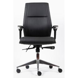 Chaise de bureau London Realspace cuir noir mécanisme synchrone 5-8 heures