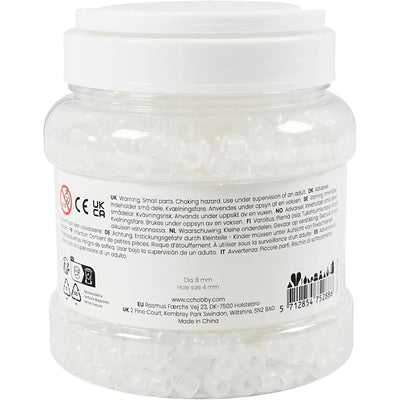 Perles UV Creativ Company, l : 6 mm, d 8 mm, taille du trou 4 mm, env. Plus de 1800 pièces, différentes couleurs, 320 gr, 700 ml 1 boîte