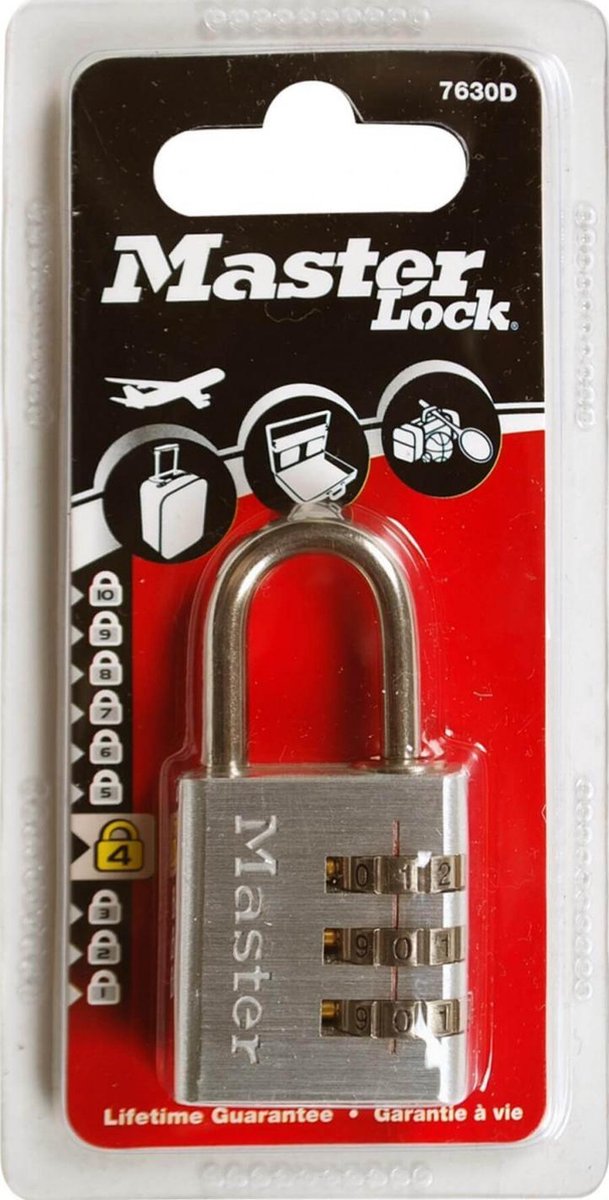 Cadenas Master-lock masterlock - serrure à combinaison - aluminium - 30 mm - 7630eurd