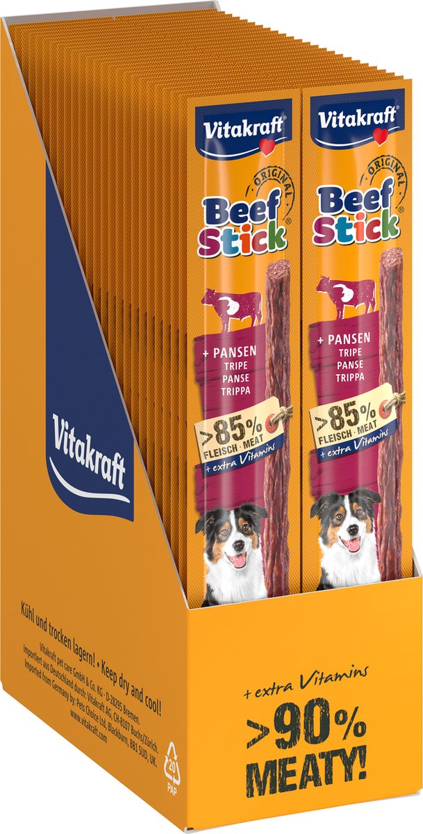 Tripes de bâtonnet de bœuf Vitakraft - 50 pièces - 50x12 grammes